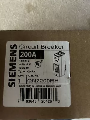 Buy Siemens QN2200RH 200A 240VAC 2-Pole Circuit Breaker • 149$