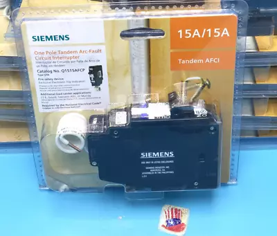 Buy New Circuit Breaker Siemens Q1515AFCP Q1515AFC 15/15 Amp Two 1 Pole AFCI @@ • 64.99$
