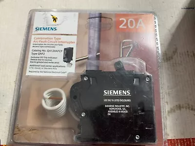 Buy Siemens Qa120afcp Type Qaf2 20A 1-pole Arc Fault Circuit Breaker • 39.95$