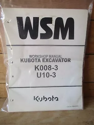 Buy Kubota  K008-3  U10-3 Work  Shop Manual   97899-60731 • 39.99$