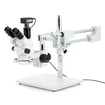Buy Amscope 7-45X Simul-Focal Boom Stereo Zoom Microscope+18MP USB3 Camera+LED Light • 897.99$