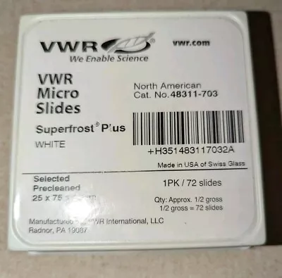 Buy VWR Super Frost Plus Slide VWR Microscope Slides 48311-703  25 X 75 X 1mm • 19.54$