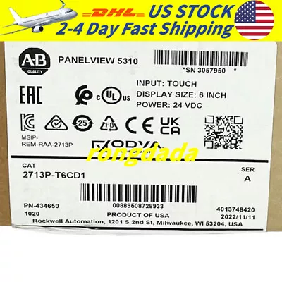 Buy Allen Bradley 2713P-T6CD1 Panelview 5310 6” Graphic Terminal Factory Sealed • 879$