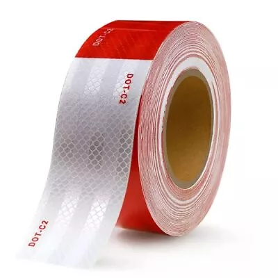 Buy Reflective Trailer Tape Red White Truck Warning Tape Conspicuity Sign Safety Car • 16.77$