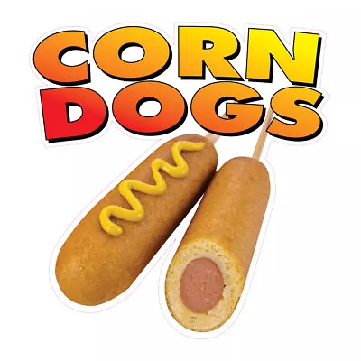 Buy Food Truck Decals Corn Dogs Style C Restaurant & Food Concession Sign Yellow • 11.99$