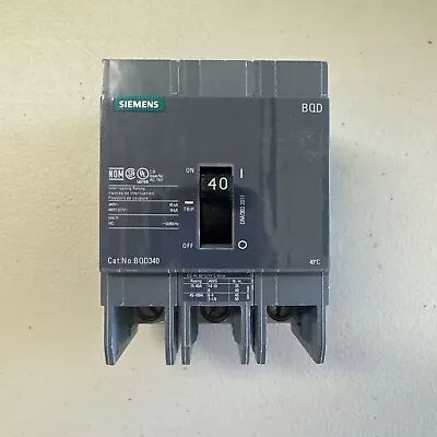 Buy BQD340 - Siemens 40 Amp 3 Pole 480 Volt Bolt-On Molded Case Circuit Breaker • 110$