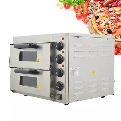 Buy 220V 1PH 4HP 16'' Electric Pizza Snack Oven Kitchen Oven With Pizza Stone • 496.32$