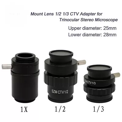 Buy Microscope C Mount Adapter Camera Adapter Lens For Trinocular Stereo Microscopio • 16.55$
