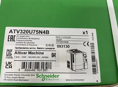 Buy Schneider Electric Inverter ATV320 7.5kW ATV320U75N4B New Sealed- • 613.14$