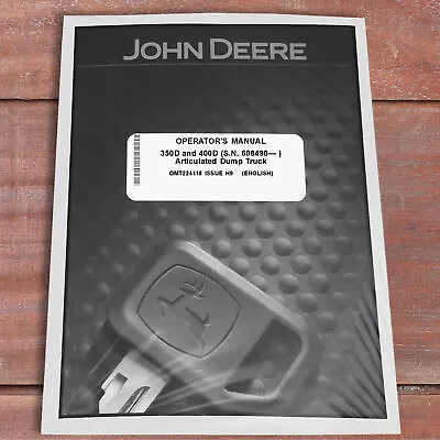 Buy John Deere 350D, 400D Articulated Dump Truck Owners Operators Manual - OMT224118 • 58.99$