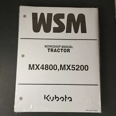 Buy Kubota MX4800 MX5200 Workshop Manual, FACTORY SEALED, NO BINDER, ORIGINAL OEM • 79.99$