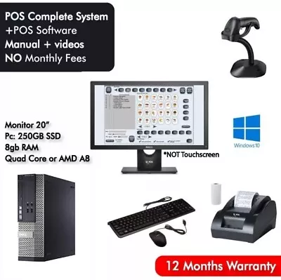 Buy Retail POS Monitor + CPU, Cash Register Express Complete Point Of Sale System • 460$