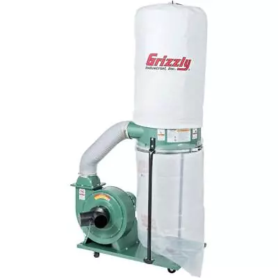 Buy Grizzly Industrial Portable Dust Collector 1-1/2 HP Steel Base Rolling Casters • 782.11$