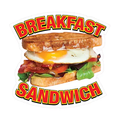 Buy Food Truck Decals Breakfast Sandwich Restaurant & Food Concession Sign Yellow • 11.99$