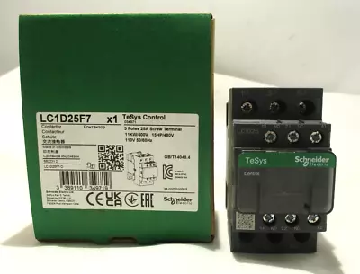 Buy New Schneider Electric Lc1d25f7 Contactor 110/120v Coil • 35$