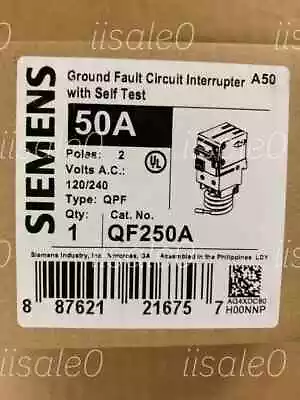 Buy Siemens QF250A AC 50A Ground Fault Circuit Breaker 2 Pole 50 Amps NEW QTY • 77.67$