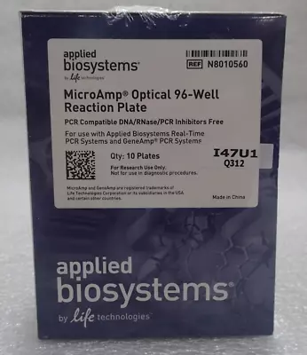 Buy Applied BioSystems N8010560 MicroAmp Optical 96-Well Reaction Plate 10Pcs New • 63.99$
