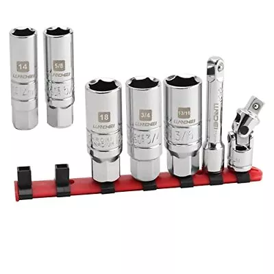 Buy LLNDEI 3/8-Inch Drive Spark Plug Socket Set 7PCS, SAE & Metric, 5/8-inch, 3/4-in • 26.64$