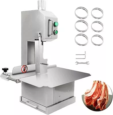 Buy Commercial Meat Bone Saw Machine Frozen Beef Cutter Butcher Bandsaw 6 Saw Blade • 274$