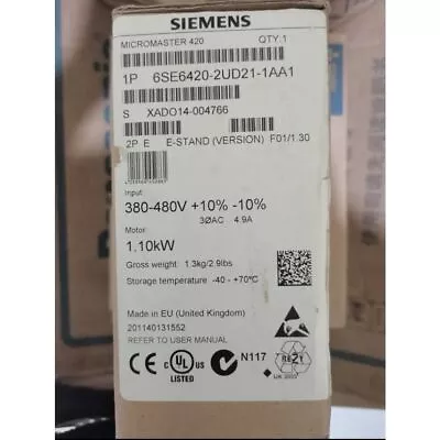 Buy New Siemens 6SE6420-2UD21-1AA1 Frequency Inverter 6SE6 420-2UD21-1AA1 PLC • 256.41$