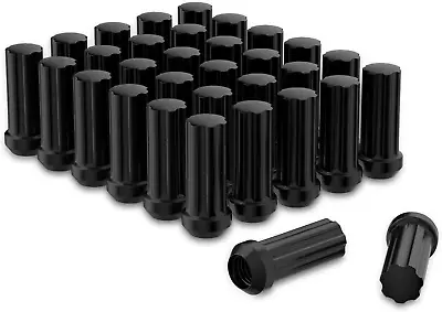 Buy 32X Black M14X1.5 Lug Nut, Bulge Acorn Spline Bulge Seat, Closed End Lo • 41.17$