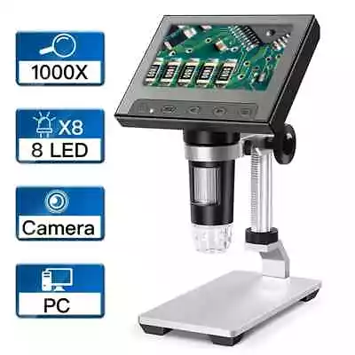 Buy 1600X 2MP USB Digital Microscope 8 LED Adjustable Handheld Digital Magnifier • 55.22$