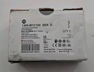 Buy Allen Bradley - 1489-M1C100 Ser. D - Mini Circuit Breaker - 10A - Box Of 2 • 24.99$