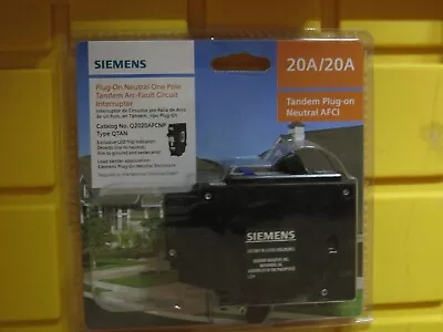 Buy SIEMENS Q2020AFCNP 20A Combination AFCI Plug-On Neutral Tandem Circuit Breaker • 58$