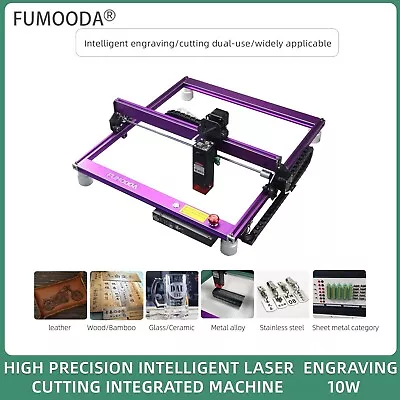 Buy 10W Laser Engraver Laser Cutter Engraving Machine Purple 400x400mm APP Control • 178.99$