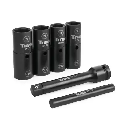 Buy Titan 21126 6 Pc. 1/2 In. Drive Half-size Flip Socket Set • 63.88$