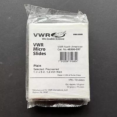 Buy VWR Micro Slides Swiss Glass 1 In X 3 In, 1.2 Mm Thick 1PK 72slides • 5.99$