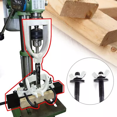 Buy Mortising Kit Square Hole Drill Press Attachment Mortise Locator Tool +4 Bits • 71.01$