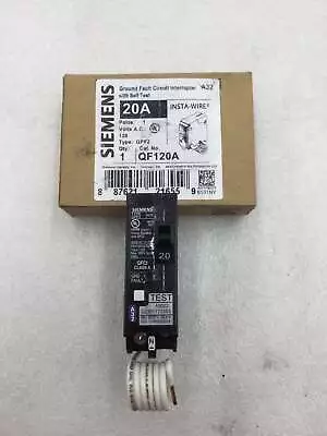 Buy Siemens QF120A 20 Amp Single Pole Type QPF2 GFCI Circuit Breaker • 26.95$
