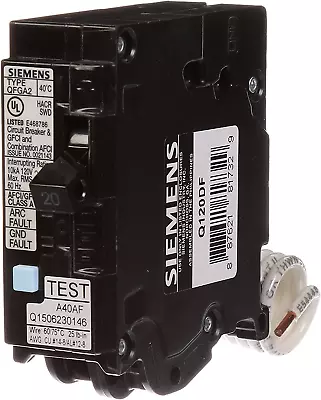 Buy Q120DF 20-Amp Afci/Gfci Dual Function Circuit Breaker, Plug-In Load Center Style • 71.99$