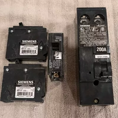 Buy Siemens 200 Amp Type QNRH Main Circuit Breaker & Three 15 Amp Breakers 200A  • 39.99$