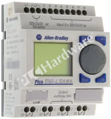 Buy Allen Bradley 1760-L12AWA Series A Pico 8-In/4-Out AC Power W/ RTC Controller • 220.13$