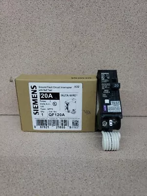 Buy Siemens QF120 Q120A 20 Amp 1 Pole 120V 10kA GFCI Circuit Breaker • 44.49$