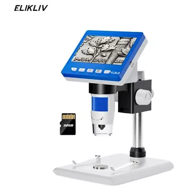 Buy Elikliv Digital Microscope 4.3'' IPS Screen 1000X USB LED Coin Magnifier BU NEW • 42.47$