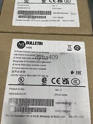 Buy New Allen-Bradley 140G-G2C3-C70 70A 480V 3-Pole Molded Case Circuit Breaker • 145.91$