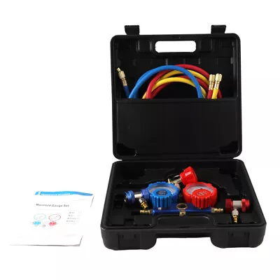 Buy 500 PSI Air Refrigeration Kit AC Manifold Gauge Set Brass Kit 0-40 VAC R134A • 39$
