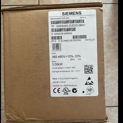 Buy New Siemens 6SE6440-2UD23-0BA1 MICROMASTER440 Without Filter 6SE6 440-2UD23-0BA1 • 395.36$