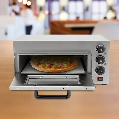 Buy Commercial Pizza Oven Stainless Steel Single Layer Electric Pizza Maker 1500W • 156.02$