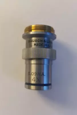 Buy Bausch & Lomb Planachromat 4x Microscope Objective Lens - 0.09 NA, 0.18 Cover • 18$