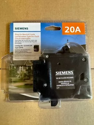 Buy SIEMENS 20 Amp 2-Pole Combination Type AFCI Plug-On Neutral Circuit Breaker • 53.99$