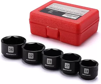Buy MIXPOWER 5 Pieces 3/8 Inch Drive Low Profile Fuel Filter Socket Set, 5-Piece  • 35.75$