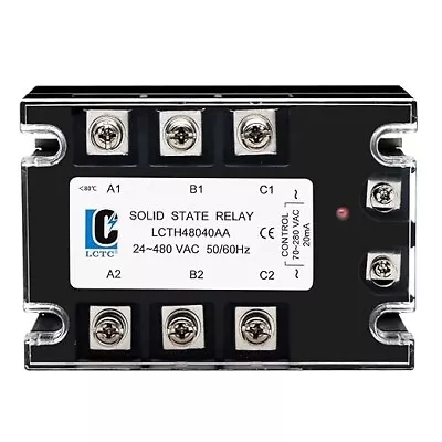 Buy 3 Phase Solid State Relay SSR-40AA AC To AC (Input 70-280VAC To Output 24-480VAC • 31.10$