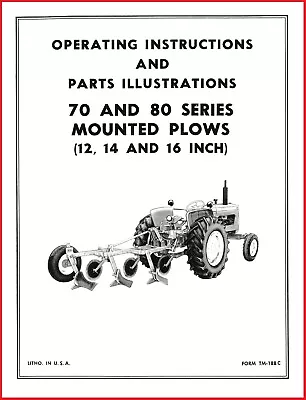 Buy Allis Chalmers Series 70 & 80 Mounted Plow Owners & Parts Manual 12 14 16 Inch • 25$