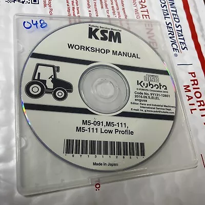Buy Kubota M5-091 M5-111 M5-111 Low Profile Tractor Workshop Manual CD #048 • 15$