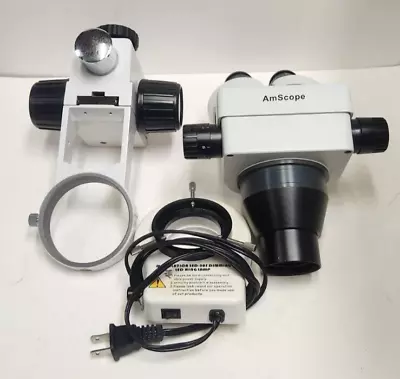 Buy AmScope 7X-45X Stereo Zoom Microscope  + 80 LED Ring Light • 200$
