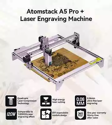 Buy Refurbished ATOMSTACK A5 PRO+ 40W Laser Engraving Machine Wholesale-NEW • 129.99$